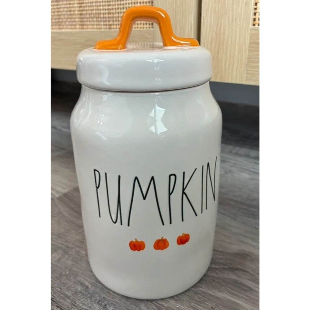 Rae Dunn Pumpkin Ceramic Canister Fall Halloween